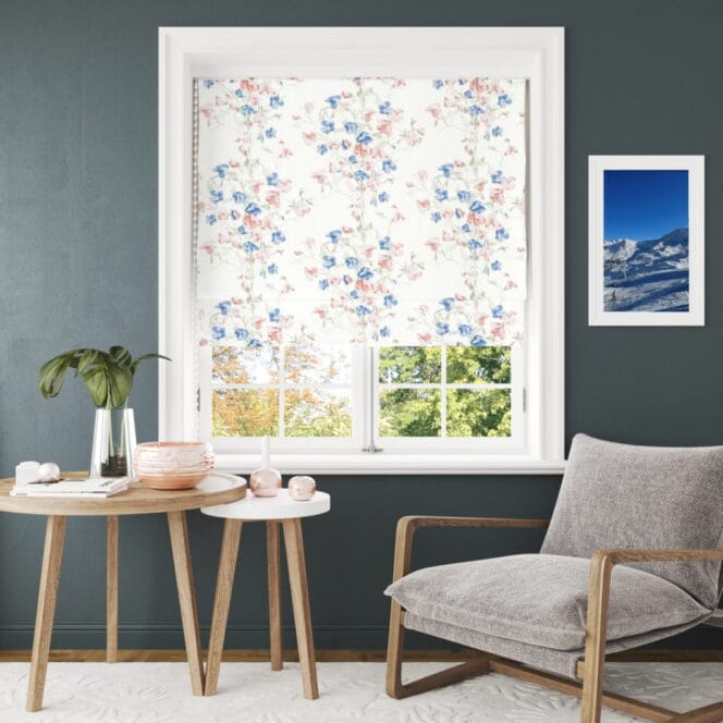 Laura Ashley Charlotte Coral Pink Roman Blind