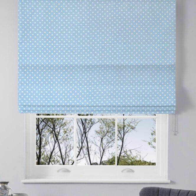 Laura Ashley Louise Star China Blue Roman Blind
