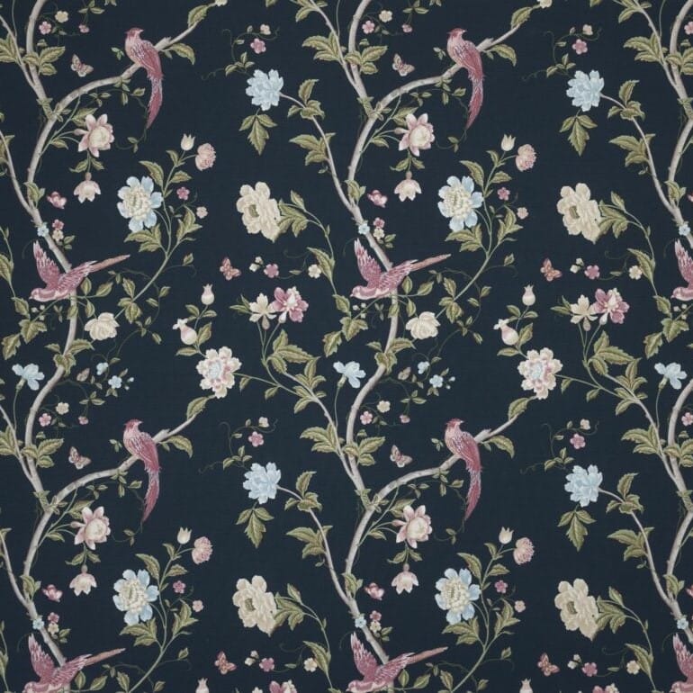 Laura Ashley Summer Palace Midnight Blue Roman Blind