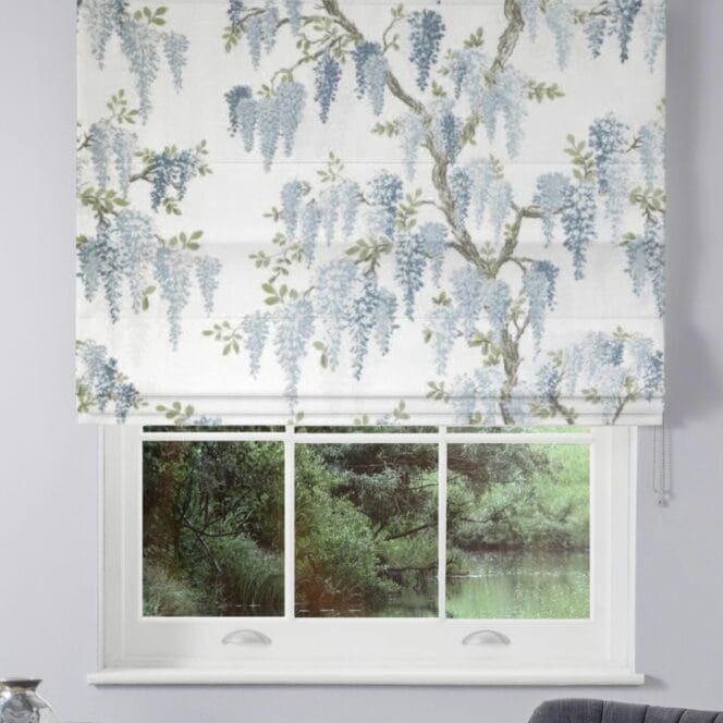 Laura Ashley Wisteria Newport Blue Roman Blind