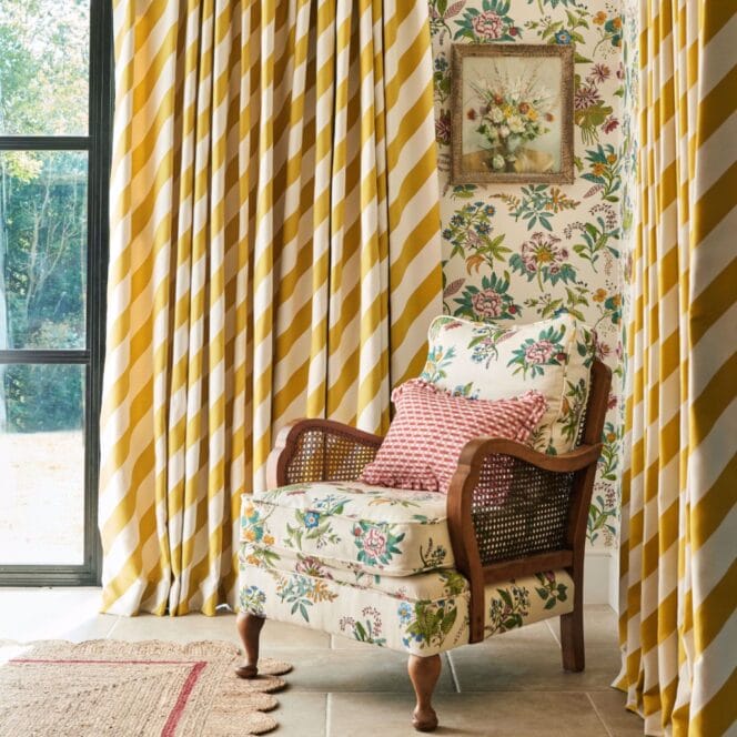 Sophie Robinson Paper Straw Citrine Curtains