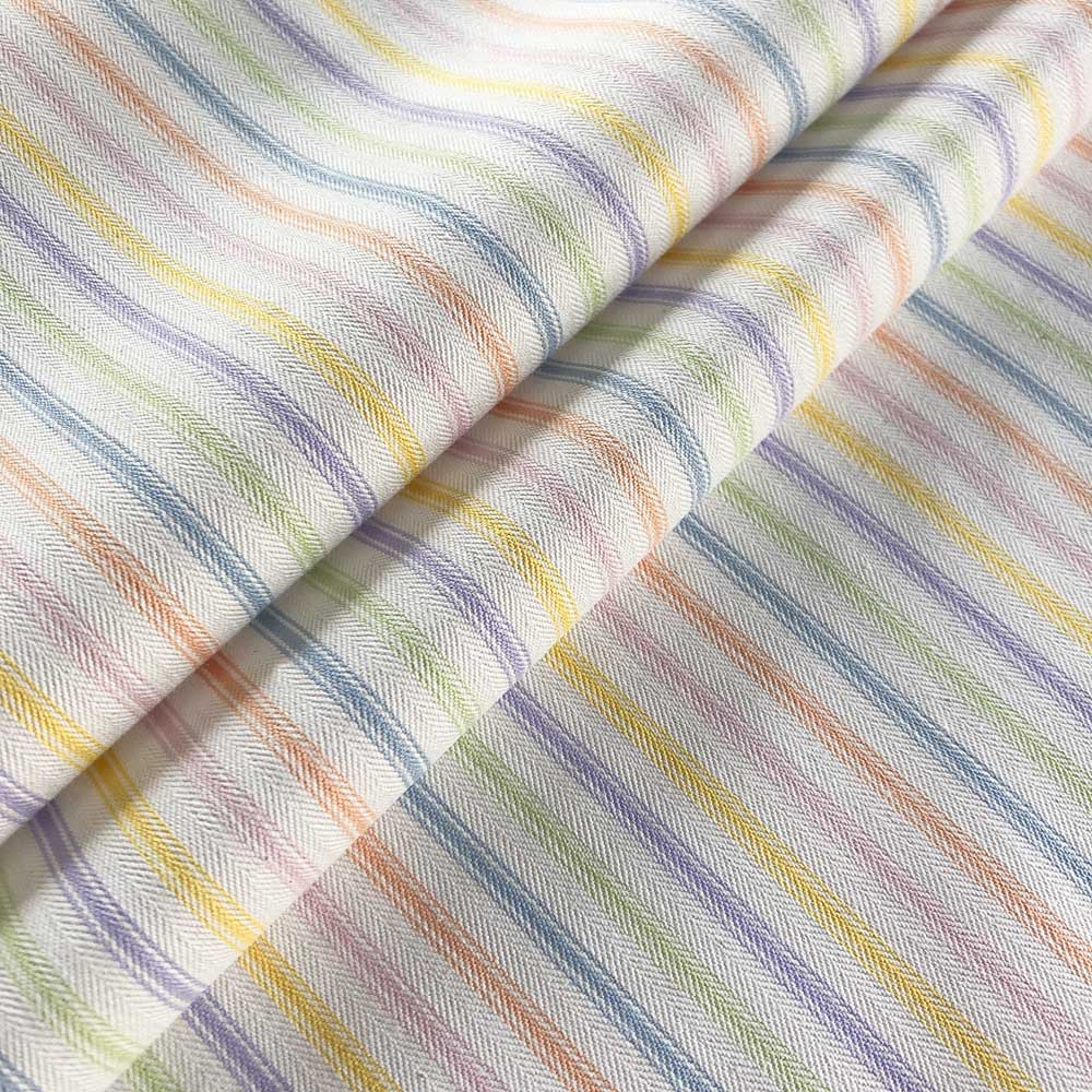 Ian Mankin Skinny Ticking Stripe Tutti Fruitti Roman Blind