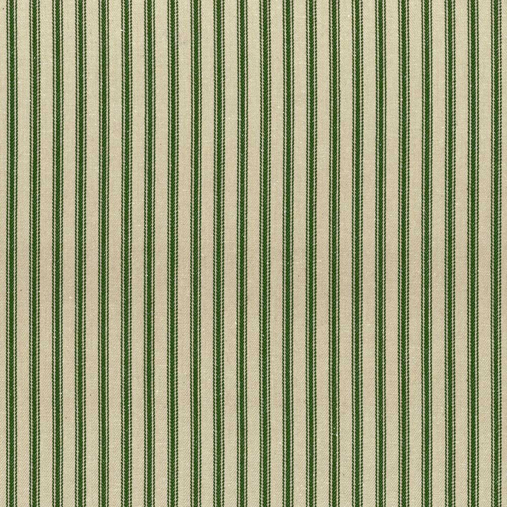 Ian Mankin Skinny Ticking Stripe Rustic Spruce Roman Blind