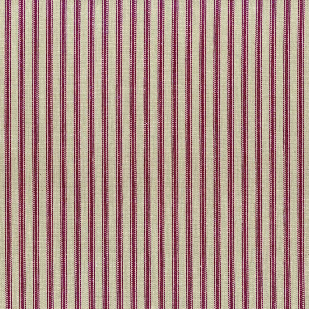 Ian Mankin Skinny Ticking Stripe Rustic Claret Roman Blind