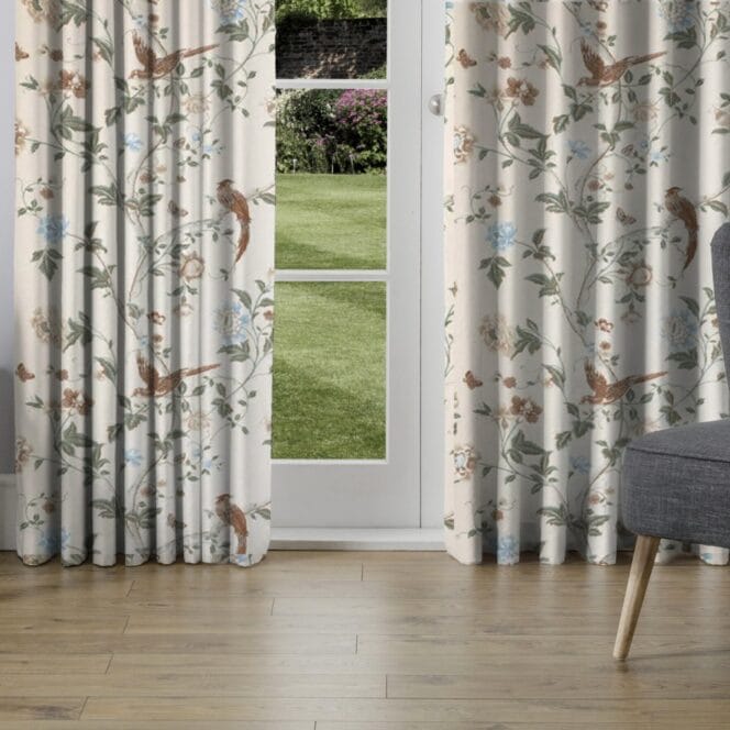 Laura Ashley Summer Palace Sage Apricot Curtains