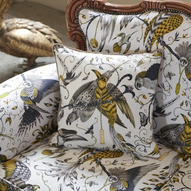 Emma J Shipley Audubon Gold Cushion