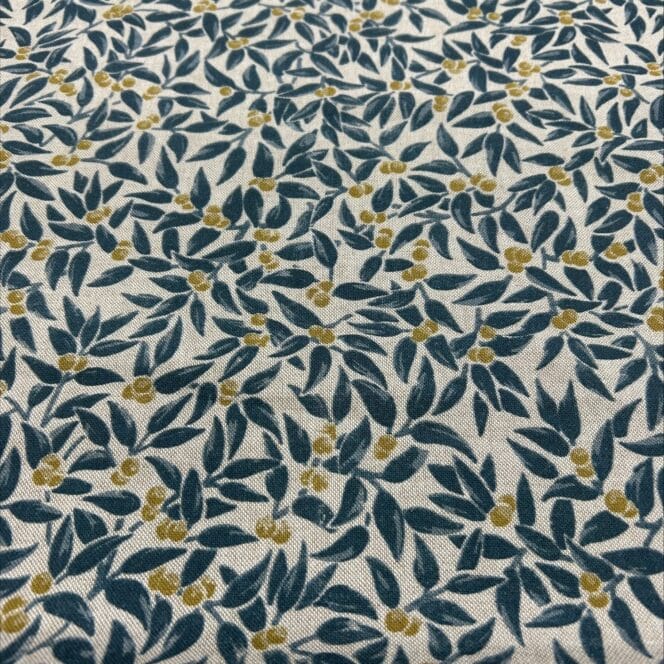 Sewing House Amanda Indigo & Gold Fabric