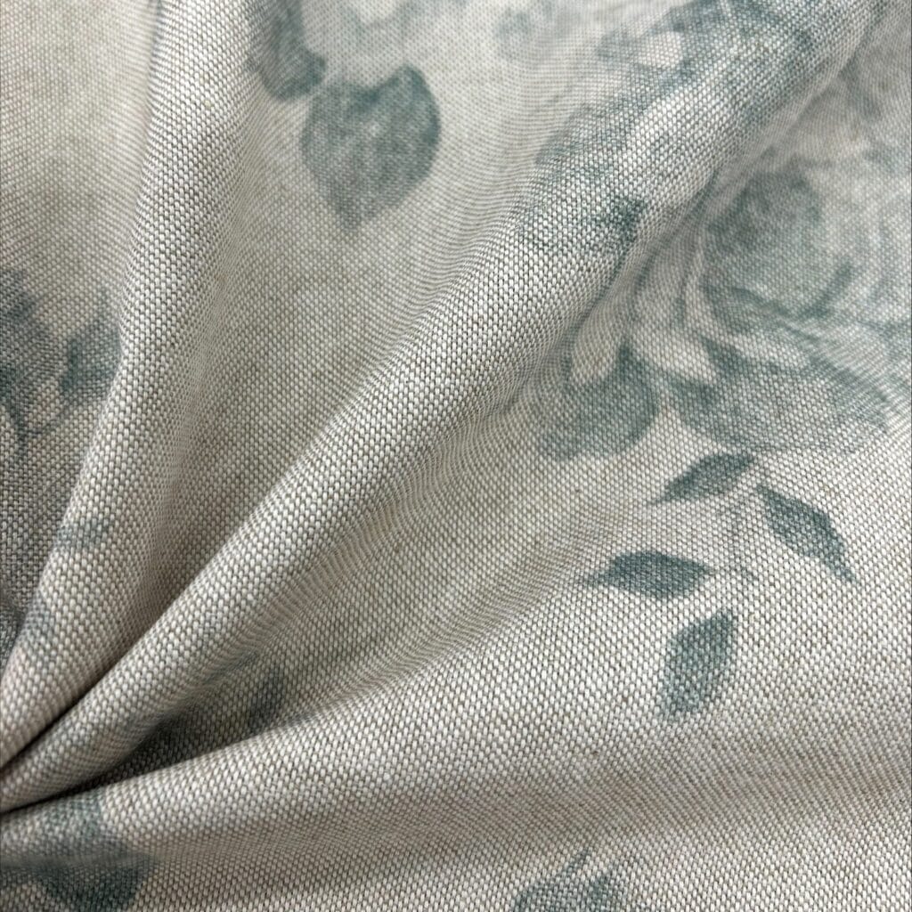 Sewing House Faded Rose Duckegg Roman Blind