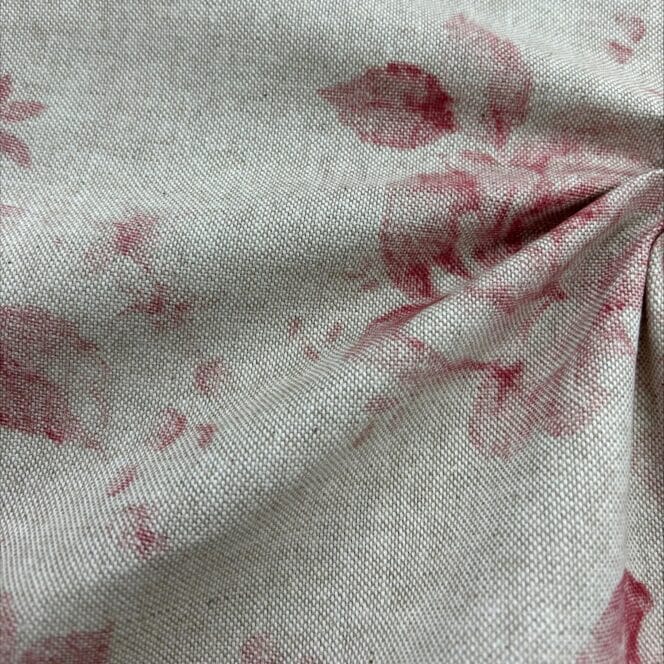 Sewing House Faded Rose Red Roman Blind