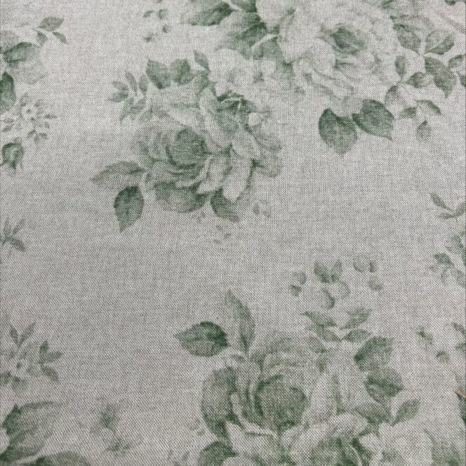 Sewing House Faded Rose Sap Green Fabric