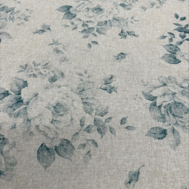 Sewing House Faded Rose Teal Fabric