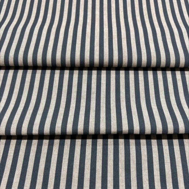 Sewing House Claremont Stripe Indigo Roman Blind