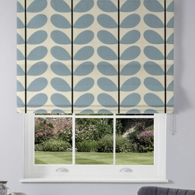 Orla Kiely Two Colour Stem Powder Blue Roman Blind