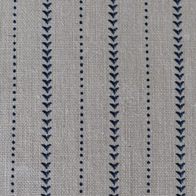 Peony and Sage Napoli Stripe Squid Ink Blue Roman Blind
