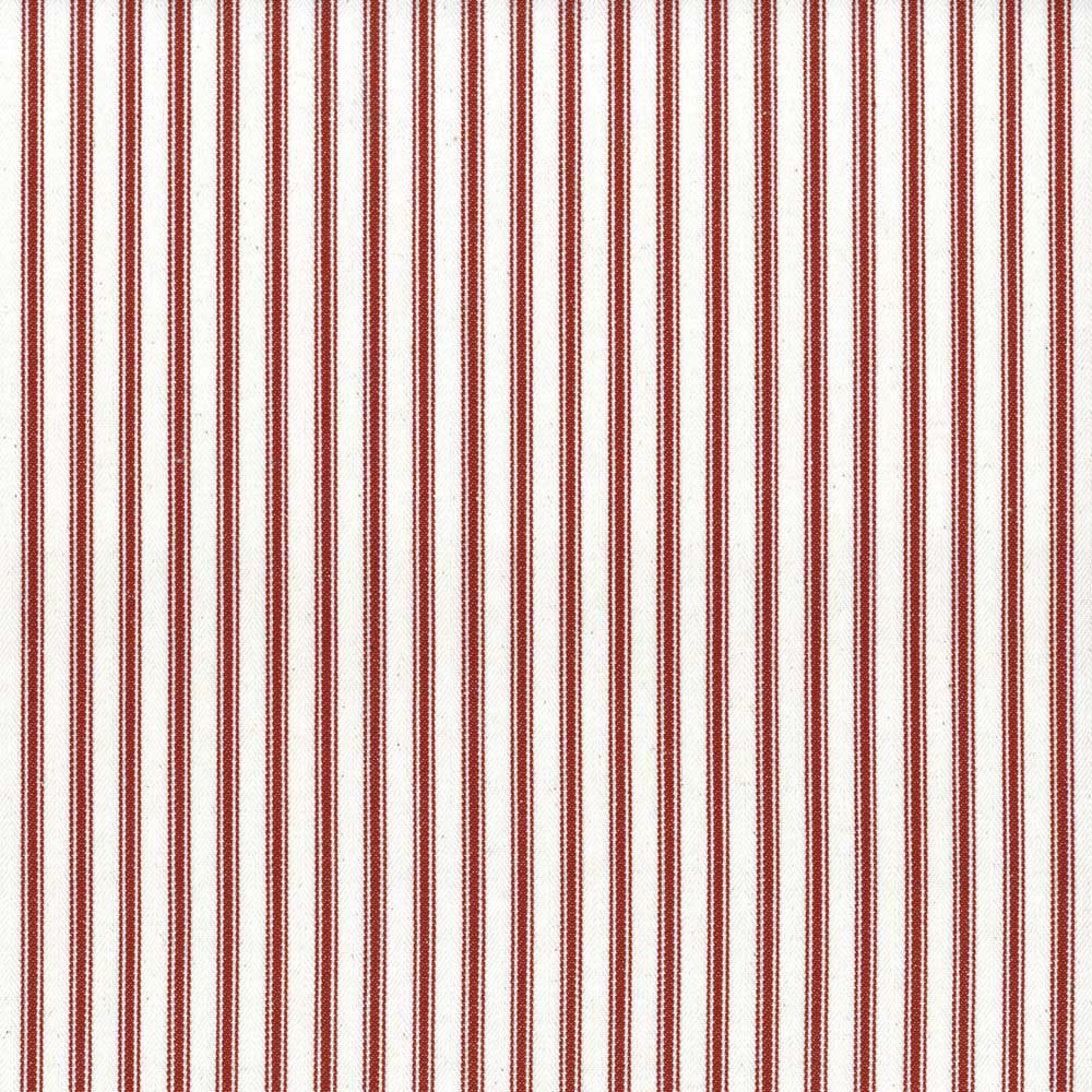 Ian Mankin Skinny Ticking Stripe Crimson Roman Blind