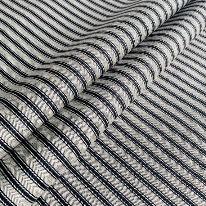 Ian Mankin Skinny Ticking Stripe Vintage Slate Roman Blind