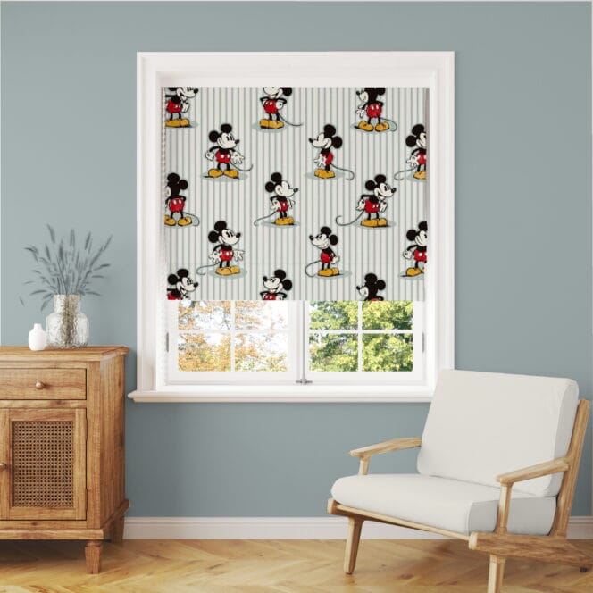 Disney Mickey Stripe Sea Salt Roman Blind