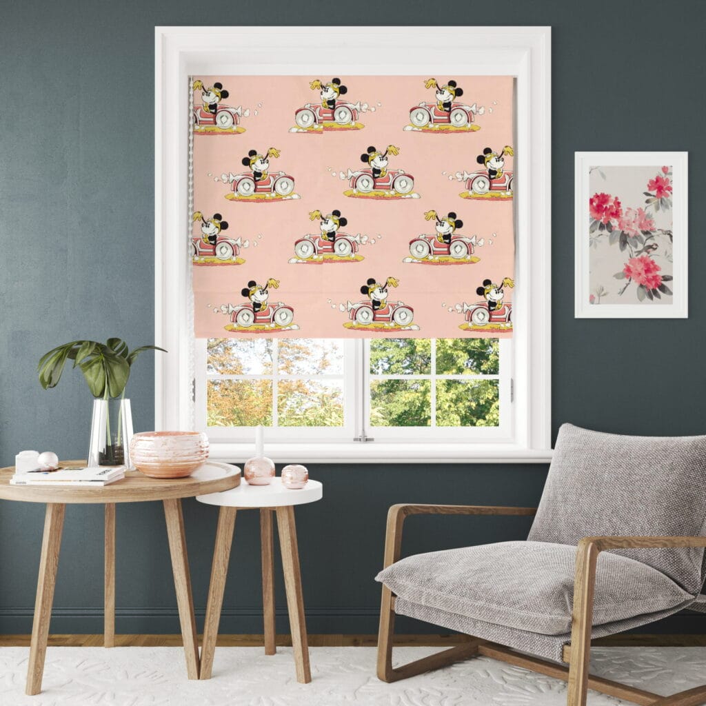 Disney Minnie On The Move Candy Floss Roman Blind