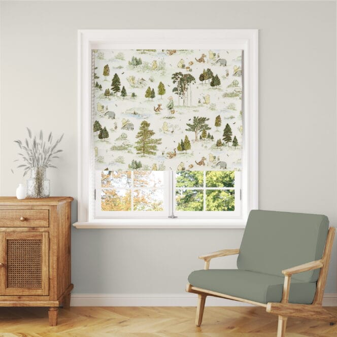 Disney Winnie The Pooh Macaron Green Roman Blind