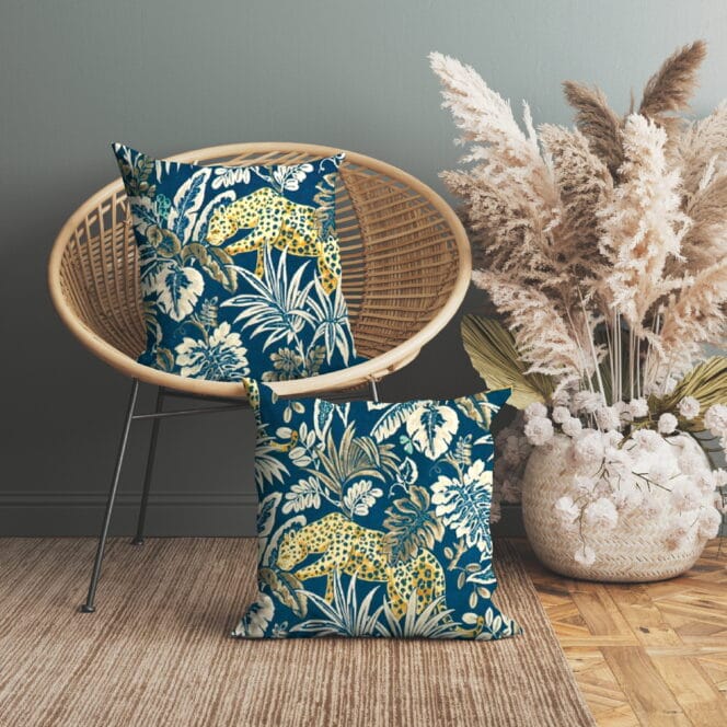 Leopard Indigo Cushion
