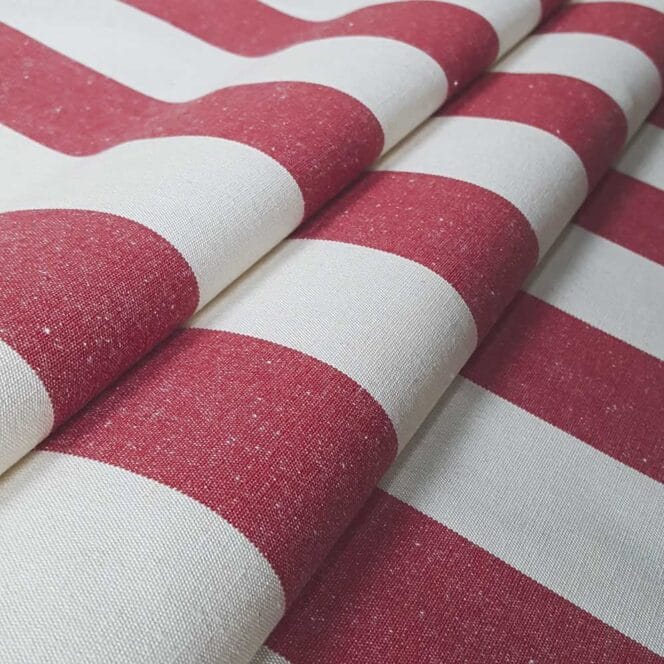 Ian Mankin Devon Stripe Peony Roman Blind