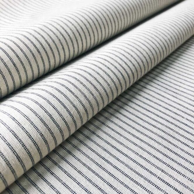 Ian Mankin Lining Stripe Black Roman Blind