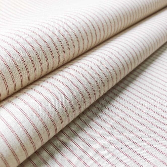 Ian Mankin Lining Stripe Peony Roman Blind