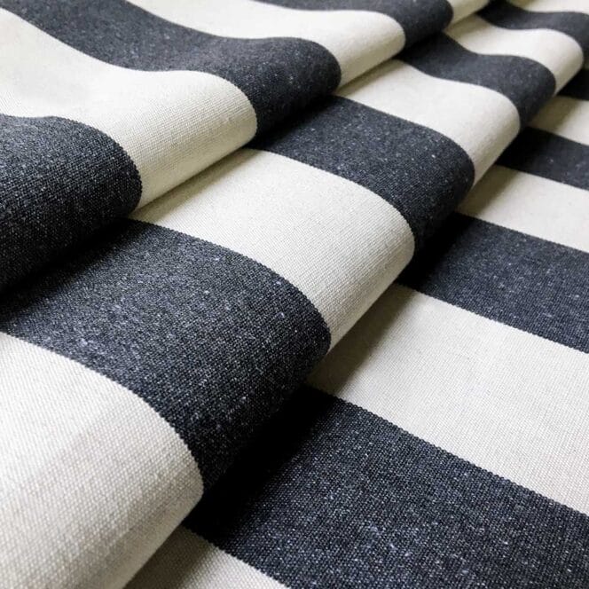Ian Mankin Devon Stripe Black Roman Blind
