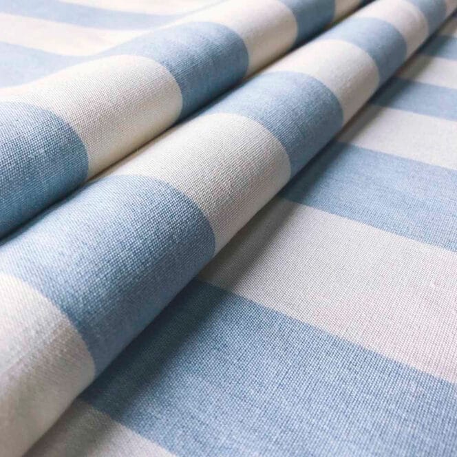 Ian Mankin Devon Stripe Bluebell Roman Blind