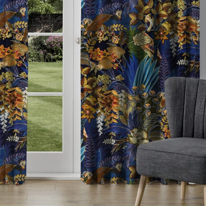 Hidden Paradise Midnight Curtains
