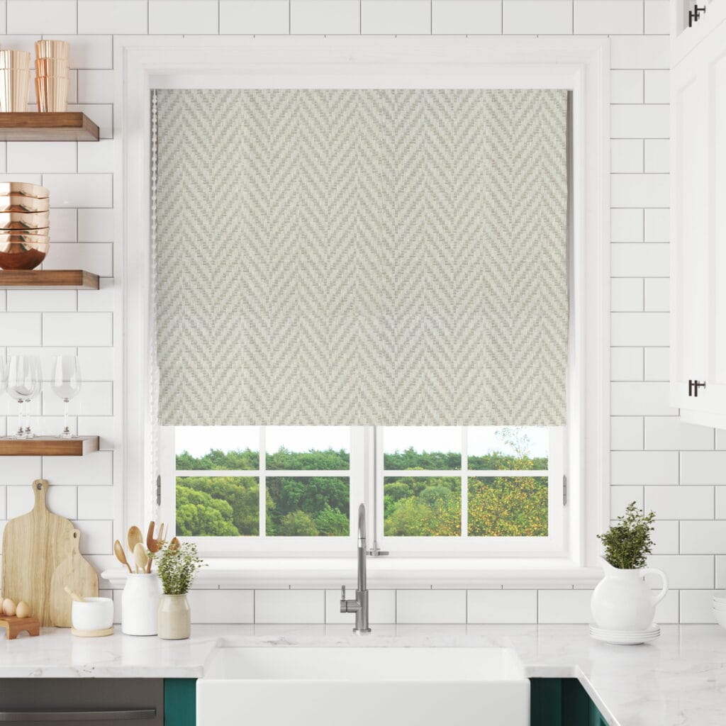 Rattan Pewter Roman Blind