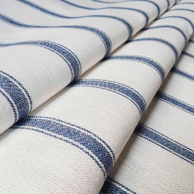 Ian Mankin Angus Stripe Navy Roman Blind