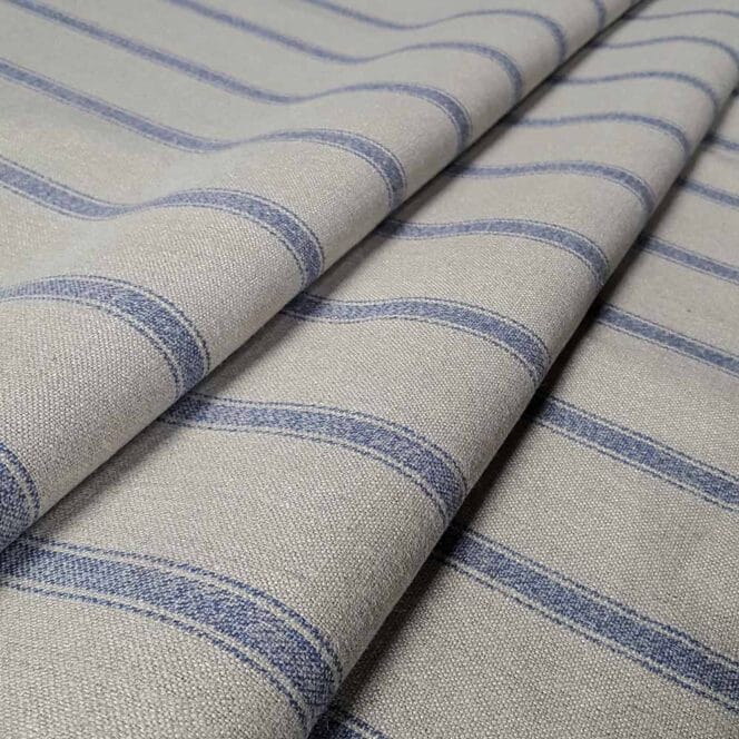 Ian Mankin Angus Stripe Nordic Navy Roman Blind
