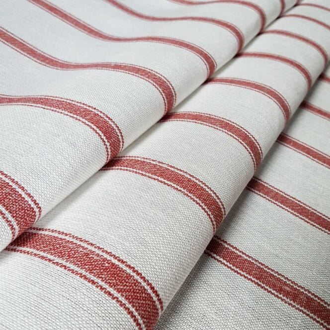 Ian Mankin Angus Stripe Red Roman Blind