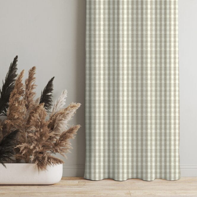 Ian Mankin Suffolk Check Flax Curtains
