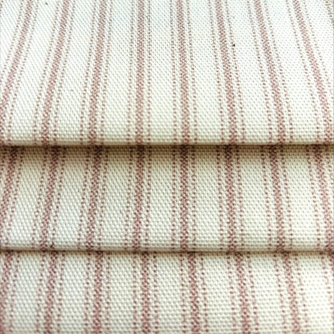 Sewing House Ticking Stripe Pink Roman Blind